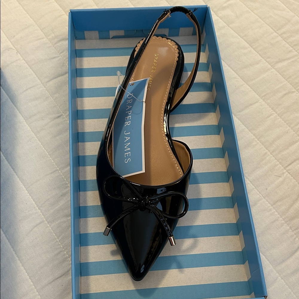Draper James Black Patent Slingback Flats